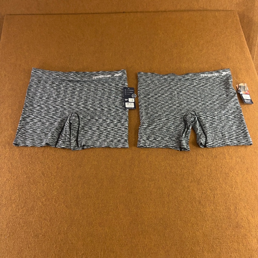 Reebok Womens Size 2X Gray Seamless Long Leg Boyshort Panty 2 Pieces NWT